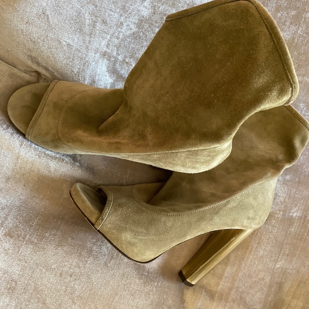 Jimmy choo suede peep toe bootie